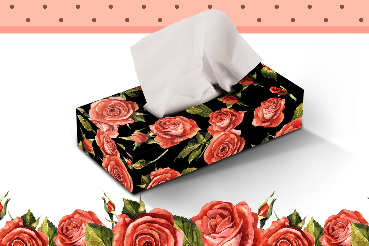 Red roses PNG watercolor flower set, a Seasonal Illustration by WatercolorPNG.com (Photo 7 of 8)