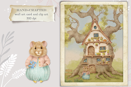 Hamster hole card and clipart