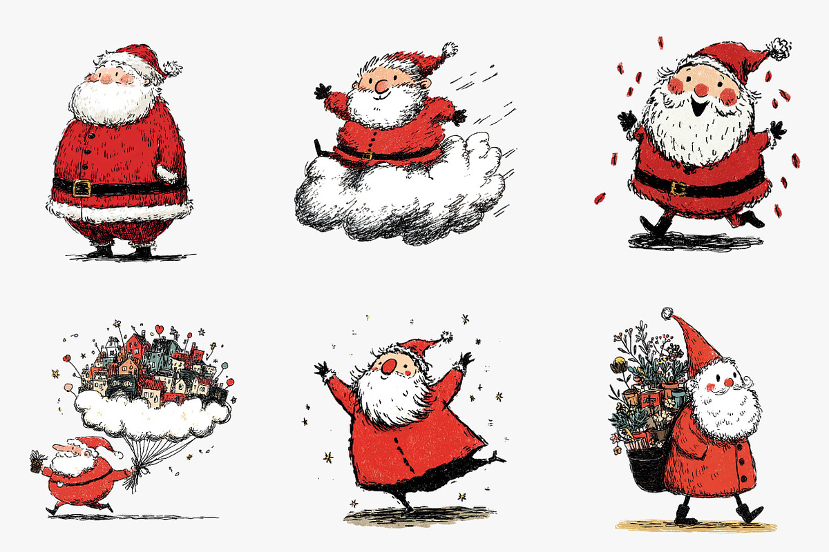 Whimsical Funny Santa clipart, an Illustration by CreationArt (Photo 5 of 5)
