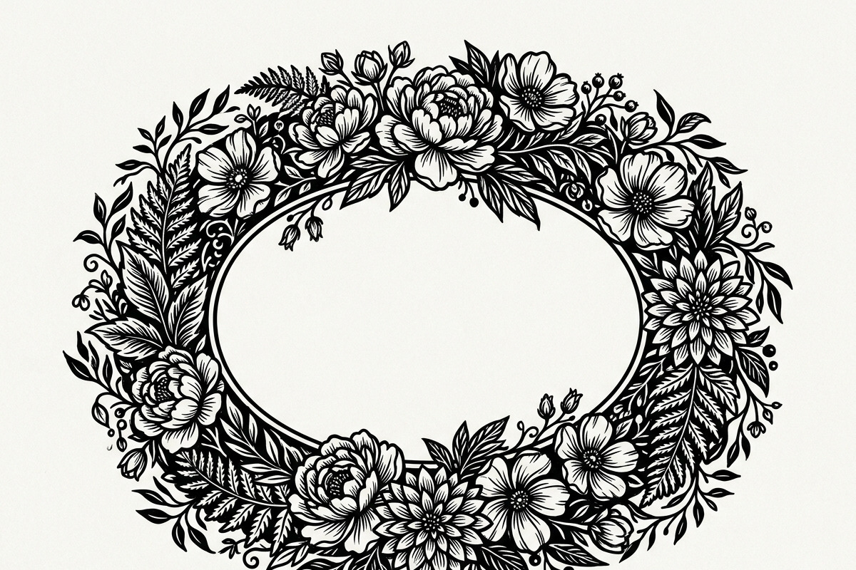 50 Elegant Floral Oval Mirror Frame, a Decorative Illustration by Amazin_art (Photo 15 of 29)