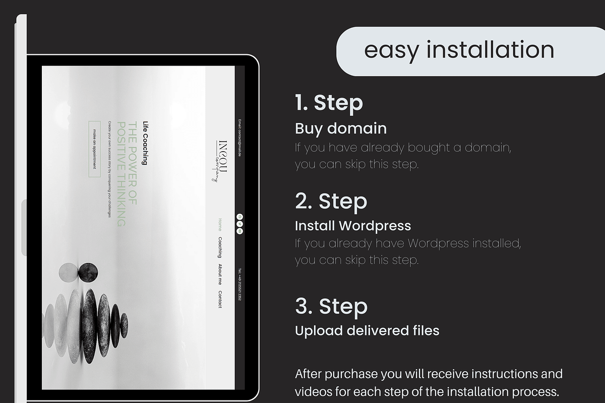 Wordpress theme coach minimalist, a WordPress Template by myvisuell.de Webdesign (Photo 7 of 7)
