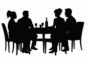 Dinner Table Silhouette Art, an Illustration by hafijul (Thumbnail 6 of 9)