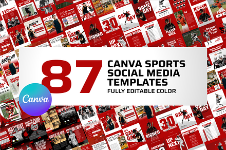87 Canva Sports Social Media, a Social Media Template by Graphics Frag