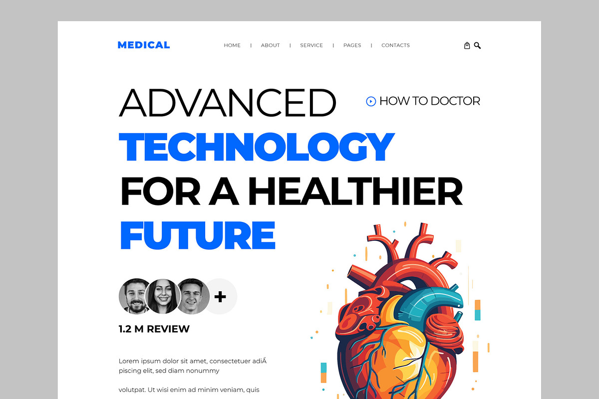 Healthcare Technology Landing Page, an UI Kit Template by CreativeShaper (Photo 2 of 6)