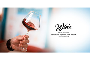 Rose Wine Glass - Banner Vector 007
