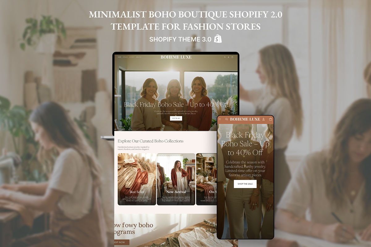Boheme - Luxe Boho Shopify 2.0 Theme, a Shopify Template by AtelierDuVow (Photo 1 of 10)