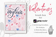 Valentine's brush box for Procreate, a Brush Add-On by Gray Cat Graphics (Thumbnail 1 of 9)