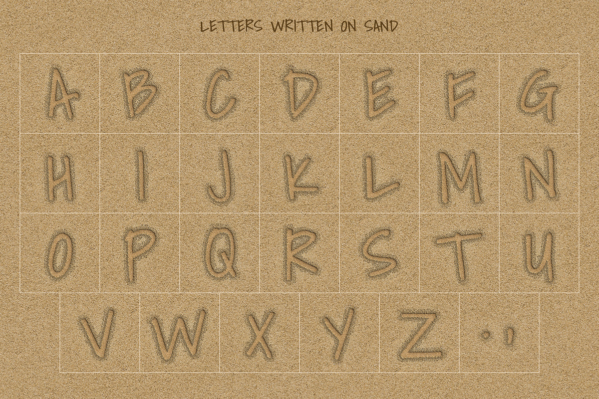 Beach Sand Letters & Numbers Pack, an Object Graphic by Andrew Skoch Design (Photo 5 of 6)