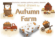 Autumn farm-kids collection, a Seasonal Illustration by Linerisyart (Thumbnail 1 of 23)