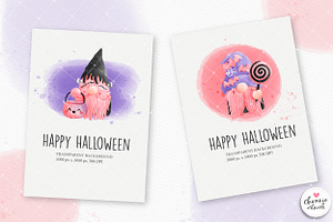 Pink Halloween Gnomes Clipart