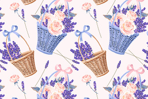 Roses And Lavender Pattern