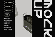 Oval Metal Bucket Mockup, a Household Mockup by hiddemaru (Thumbnail 4 of 4)