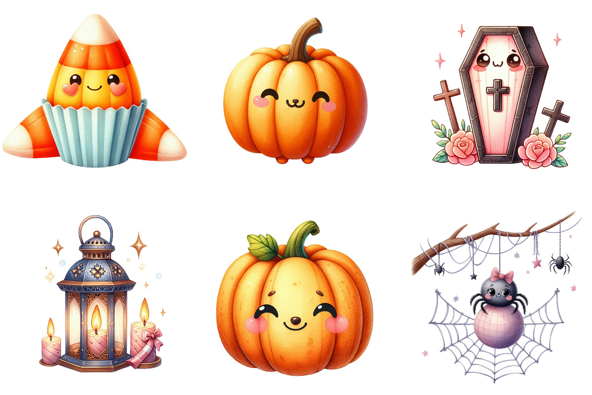 Cute Halloween Clipart SVG PNG Bundl, an Illustration by DreamArtGraphic (Photo 2 of 5)