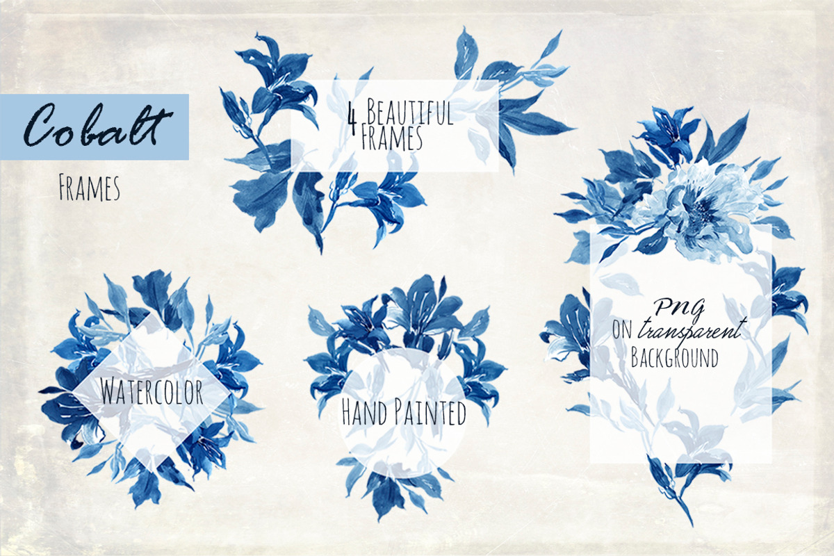 Cobalt Blue. Floral set, an Illustration by Irina Dolgikh (Photo 4 of 9)