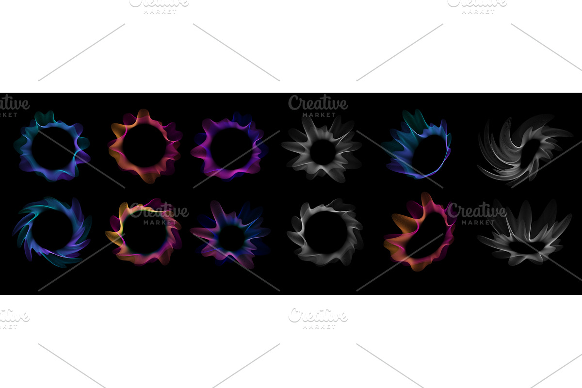 Set of multicolored neon sound wave, a Texture Illustration by Marinstri
