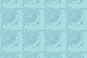 Set 10 Seamless Greek Floral Pattern