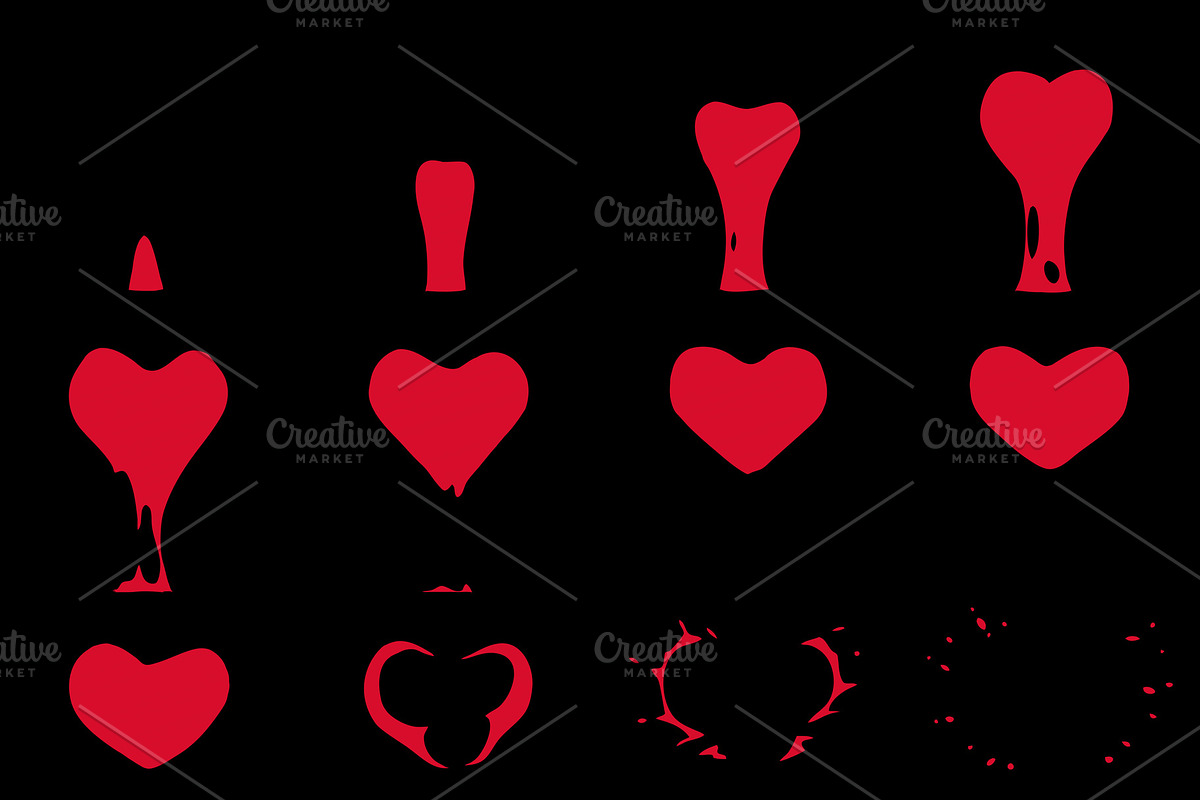 Sprite Sheets Heart. Ready for games, an Illustration by YashkovskiyMD