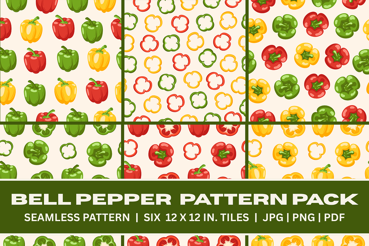 Bell Pepper Pattern Pack, a Pattern Graphic by EmmaGDesigner (Photo 1 of 5)