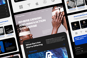 DesignFusion - Landing Page UI Kit, an UI Kit Template by Dirtytemp Studio