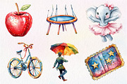 Circus Watercolor Clipart, an Illustration by Dream Creation (Thumbnail 4 of 6)