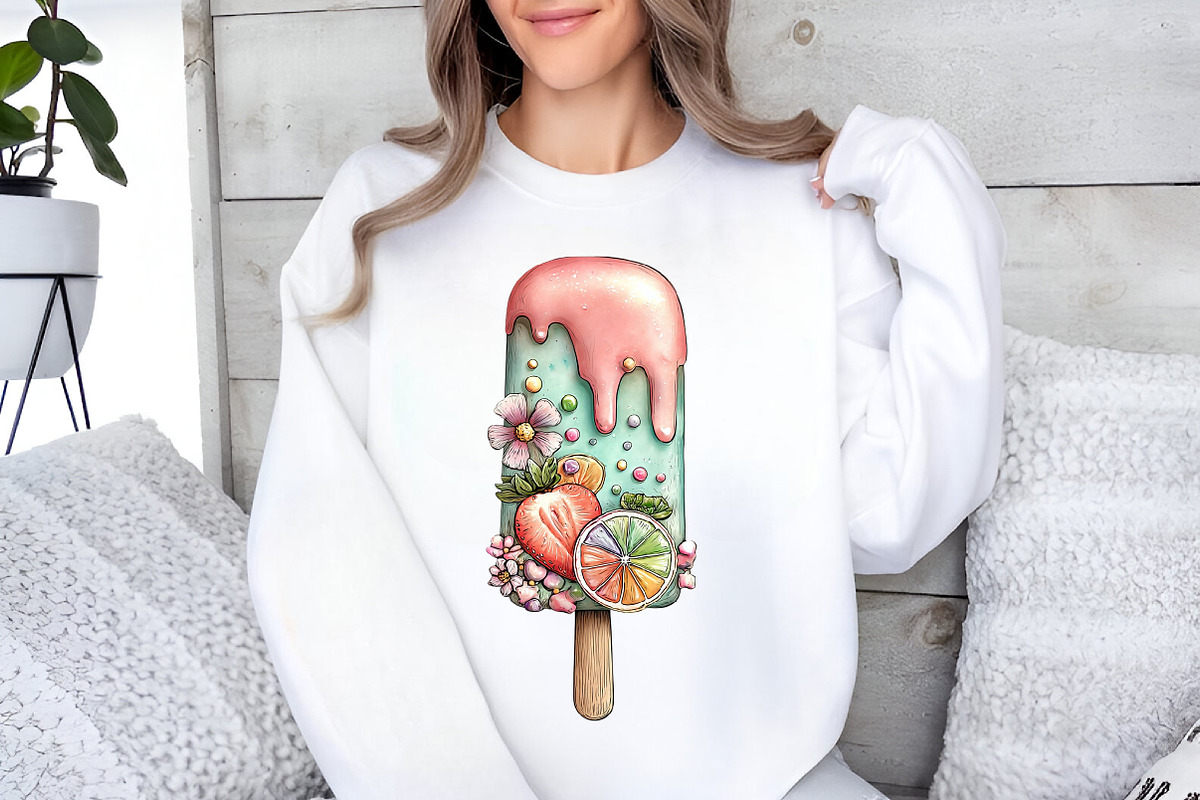 Watercolor Ice-Cream Clipart, an Illustration by GatewayDesign (Photo 6 of 6)
