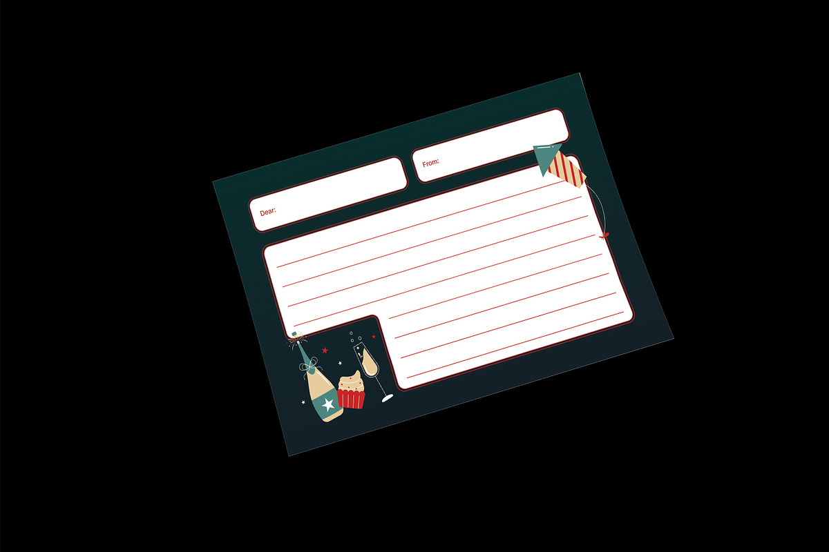 Green New Year Greeting Card, a Card Template by Neermana (Photo 4 of 4)