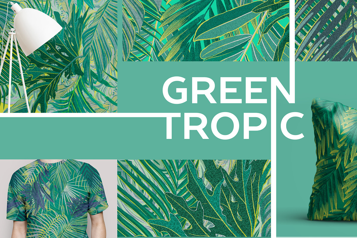 GREEN TROPIC seamless patterns, a Pattern Graphic by ANAKOTO (Photo 6 of 14)
