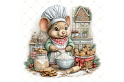 Christmas Mouse Baking Clipart JPG, a Seasonal Illustration by Memories By Lea (Thumbnail 12 of 17)