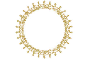 Floral Modern Vector Round Frame