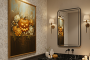 Elegant Gold Floral Halloween Print, a Background Graphic by Floraphoria (Thumbnail 4 of 7)