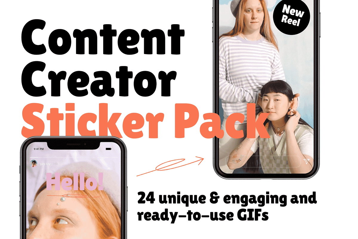 GIF Sticker for Content Creators, a Templates & Theme by katy.creates