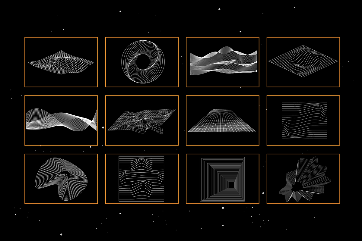 Geometric distortion abstract shapes, a Technology Illustration by Ugokki
