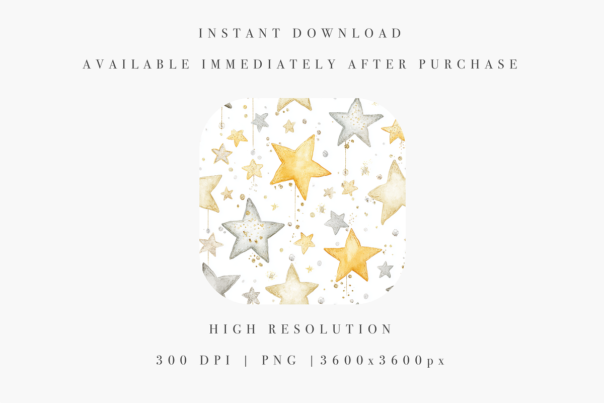 Christmas Star Seamless Pattern, a Decorative Illustration by Pati Charm Studio (Photo 3 of 7)