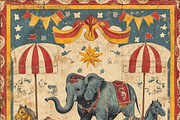 Vintage Circus Animals, a Background Graphic by Printable Treasure (Thumbnail 3 of 7)