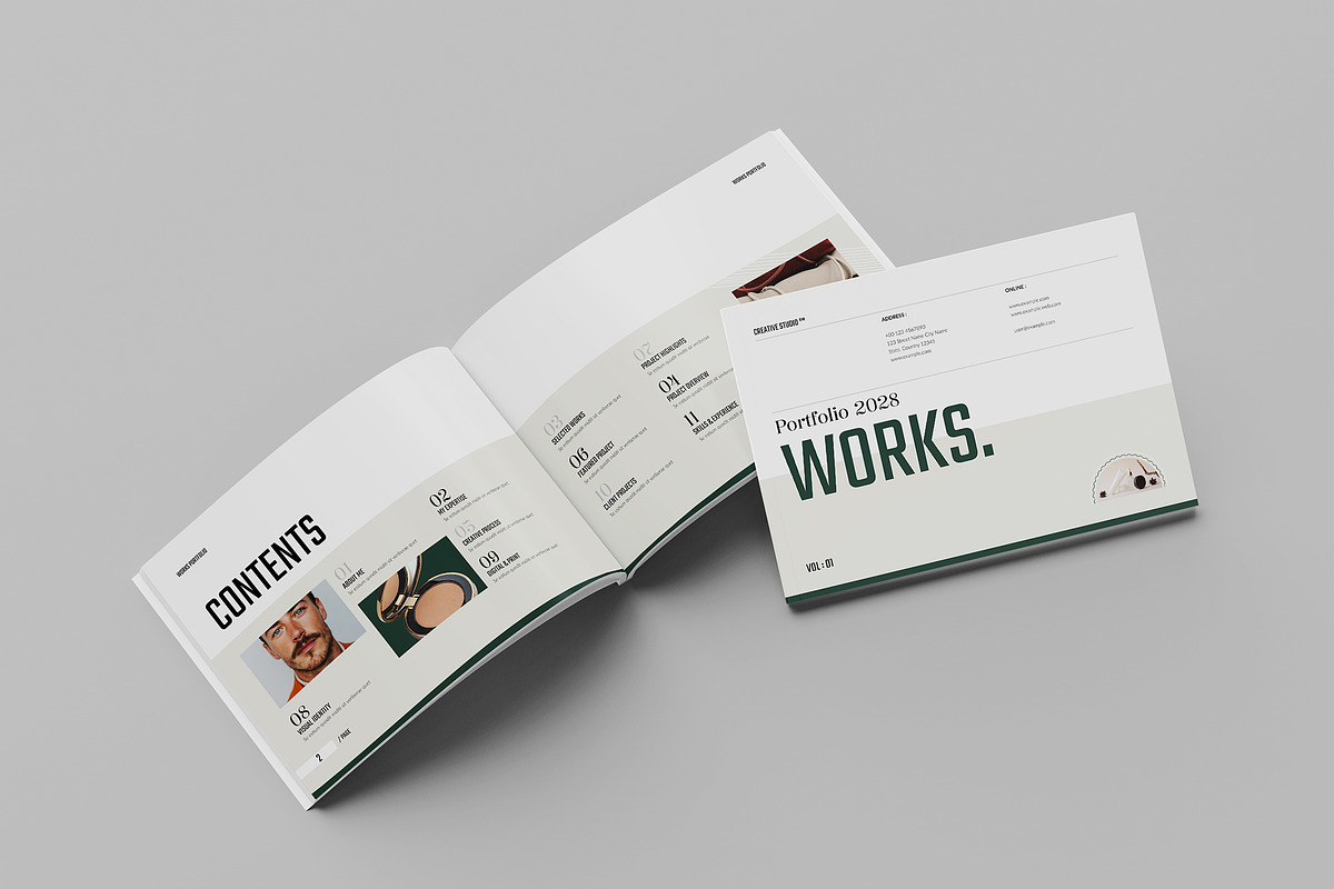 Works | Portfolio Template Landscape, a Brochure Template by Spark_Creative (Photo 2 of 14)