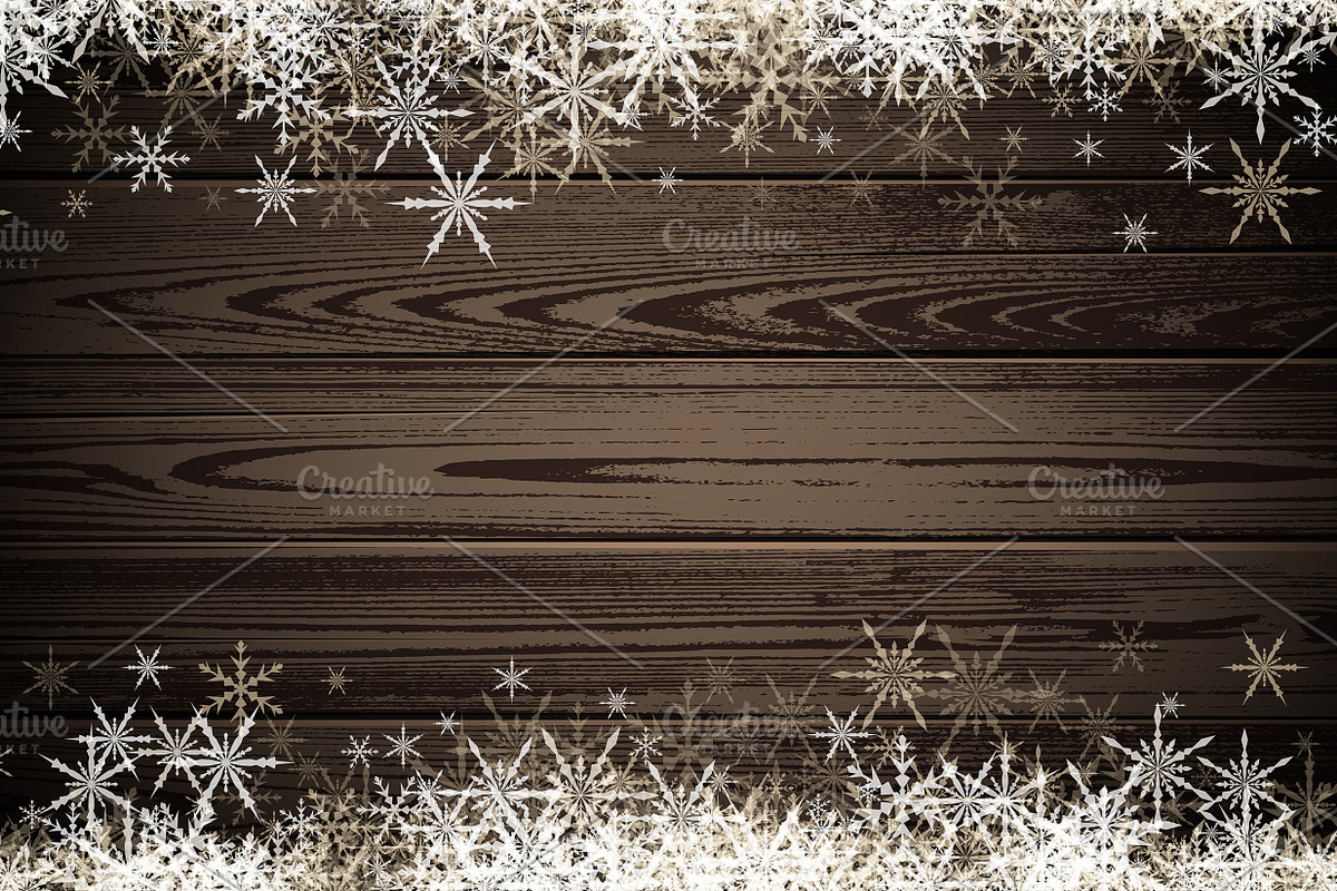 Wooden texture set with snowflakes, a Decorative Illustration by Vjom (Photo 2 of 6)