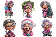 Crazy Old Lady Christmas Sublimation, an Illustration by Craft Nest (Thumbnail 5 of 9)