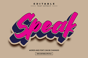 Speak 3D Editable Text Effect