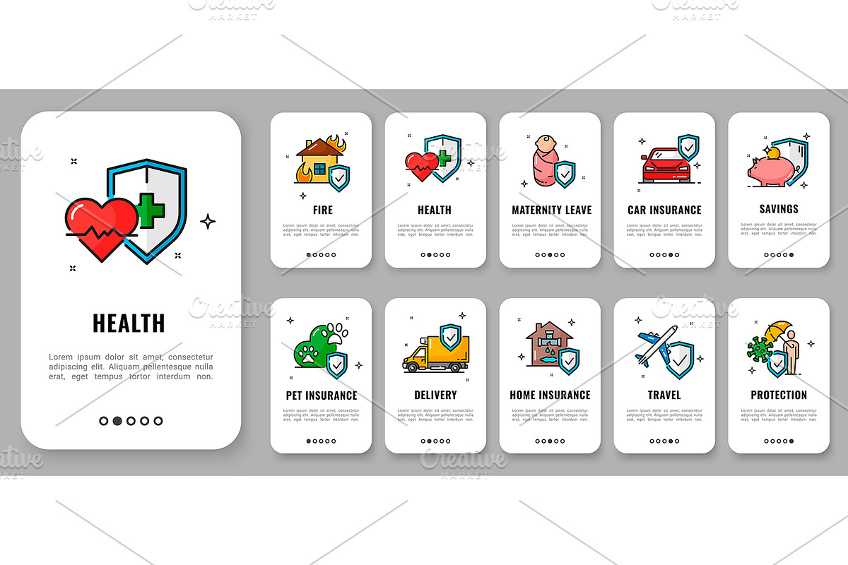 Insurance mobile app dashboard, a Healthcare Illustration by Vector Tradition (Photo 3 of 3)