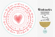 Watercolor love wreaths, an Illustration by Klipa Illustrations (Thumbnail 1 of 4)