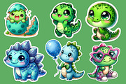 Kawaii Dinosaur Clipart Bundle, an Illustration by Designworld (Thumbnail 2 of 4)