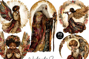 Watercolor Nativity Scene Clipart, a Person Illustration by Design Scotch