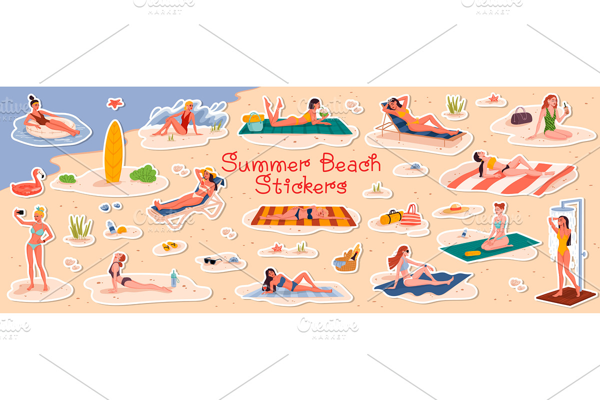 Stickers of people characters, a Person Illustration by Buch&Bee