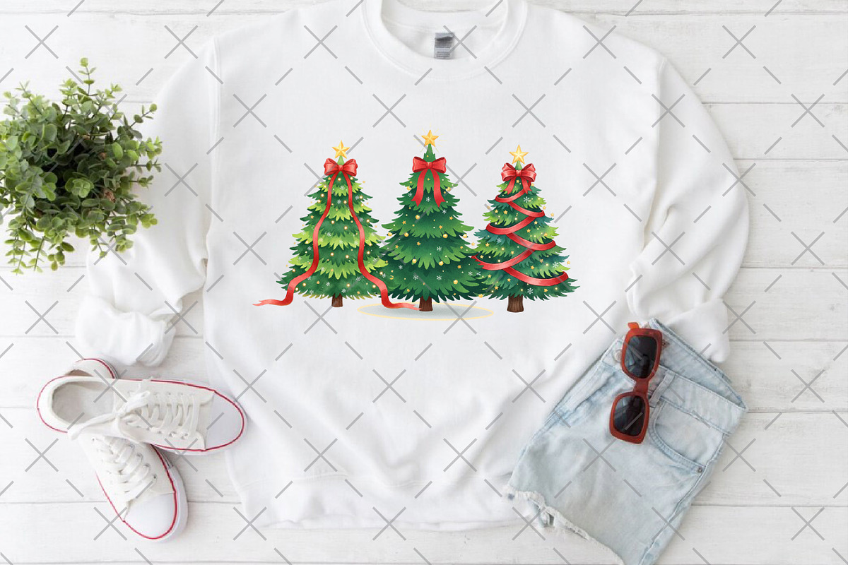 Christmas Tree Red Bow Holiday Png, an Illustration by Craft Nest (Photo 4 of 6)