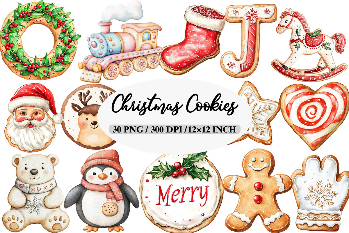 Christmas Cookies Clipart, an Illustration by Daily.Designs (Photo 1 of 5)