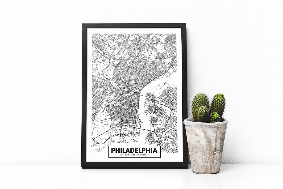 5 maps of USA cities, a Decorative Illustration by MaximGertsen (Photo 8 of 9)