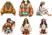 Watercolor Boho Girls Clipart, an Illustration by Libby Wishes (Thumbnail 6 of 6)