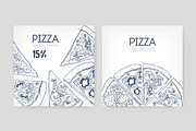 Slices of different pizza types, a Food Illustration by Good Studio (Thumbnail 9 of 19)
