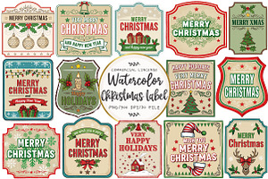 Vintage Christmas Label Sublimation, an Illustration by OK Design
