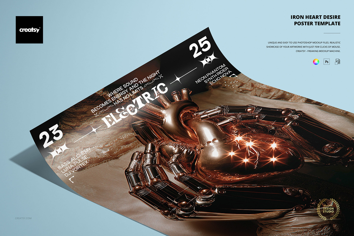 Iron Heart Desire Poster Template, a Poster Template by creatsy5 (Photo 1 of 4)